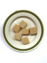 Vanilla wafers in a plate