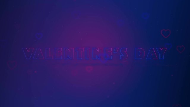 I Love You. Little hearts are on dark background with sparks. Conceptual backgroud. Appearing and disappearing lettering. Zooming and blicking. Action. Animation. 3D. 4K.