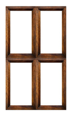 wood frame isolated on white.