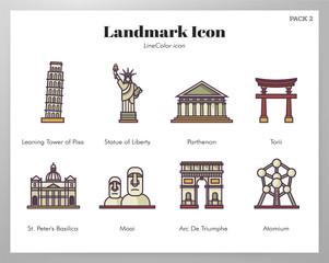 Landmark icons LineColor pack