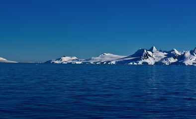 Antarctic ice covered mountains and terrains 