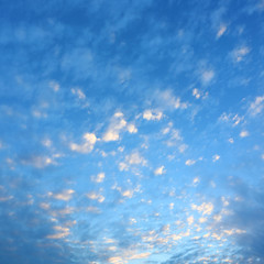 beautiful moving cloud above dramatic blue sunset sky cloudy background