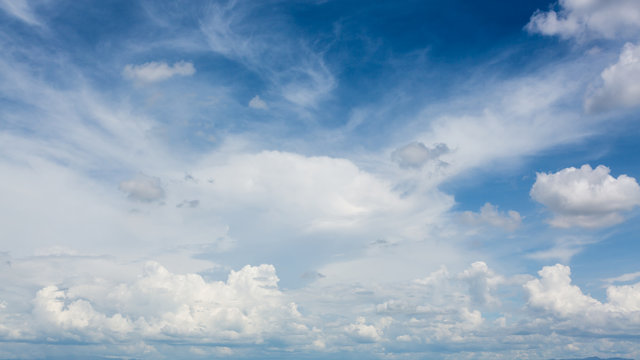 dramatic cloud moving above blue sky, cloudy day weather background