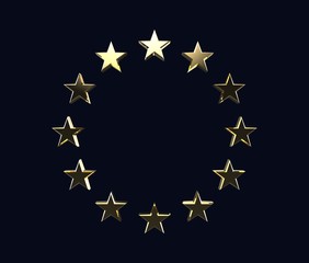 3D European Union logo stars on dark background