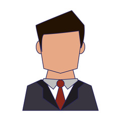 Businessman avatar faceless profile blue lines