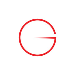 letter g simple geometric thin line logo vector