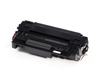 Toner cartridge black isolated on white background.