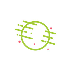 planet rotation stripes line logo vector