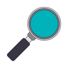 Magnifying glass symbol isolated blue lines