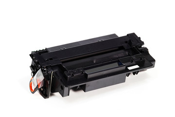 Toner cartridge black isolated on white background.