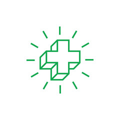 plus medical 3d geometric line logo vector