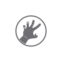 linked grunge violence scary hand symbol decoration vector