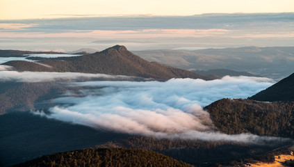 cloud in the valley, Dawn, Mt Wellington