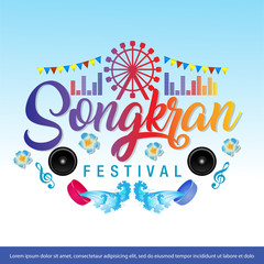 Vector illustration of  Songkran festival in Thailand banner