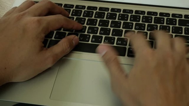 Typing data on laptop keyboard