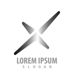 Obraz premium X letter metallic concept design. Symbol graphic template element vector