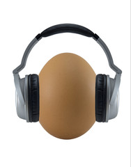 Egg with headphones