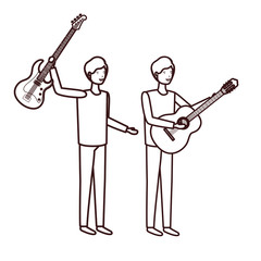 Fototapeta premium men with musical instruments character