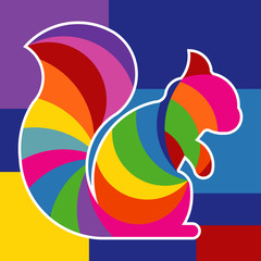 colorful squirrel design logo