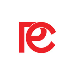 letters rc simple geometric line logo vector