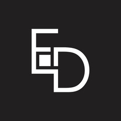 abstract letter ed square geometric line logo