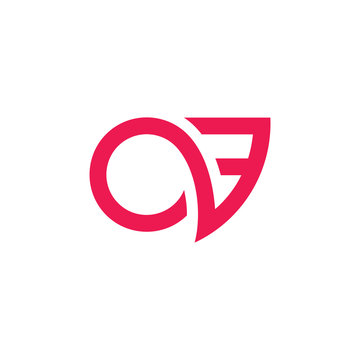 letters ov fast movement geometric line logo vector
