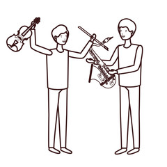 men with musical instruments character
