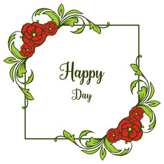 Vector illustration ornate flower frame for text design happy day