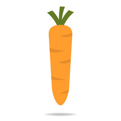 Carrot Icon in Flat isolated on white background. Healthy Nutrition. Organic Vegetable. Fresh Food. Vector illustration for Your Design, Web.