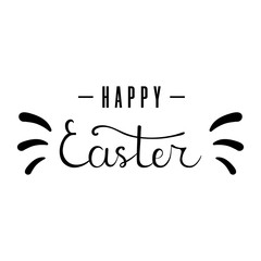 Obraz premium Happy Easter Hand Drawn Calligraphy Lettering. For Postcard, Invitation, Flyer, Brochure. Vector illustration for Your Design, Web.