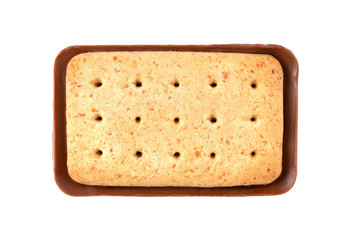 Square Chocolate Biscuits Isolated On White Background
