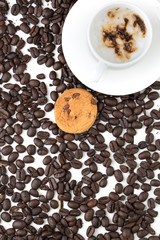 Coffee and chocolate chip cookie
