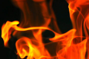 Fire on black background
