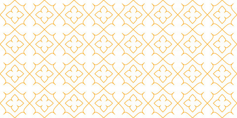 Abstract geometric line seamless pattern orange line on white background. Summer vector design.