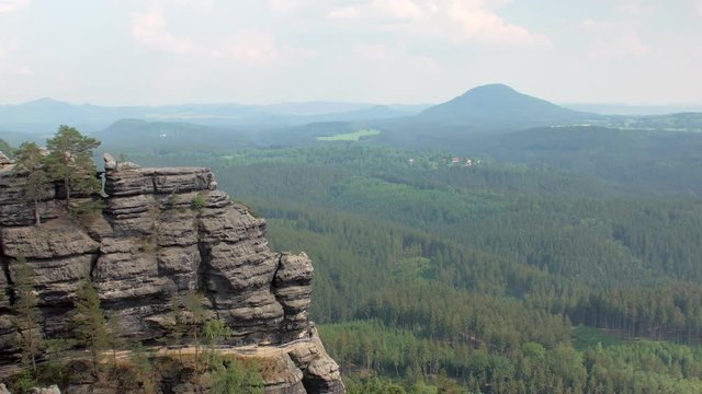 basalt rocks in national park reserve Bohemian Switzerland in Czech, top view