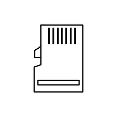 Micro sd card line icon. Memory card outline vector icon