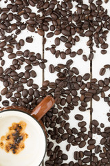 Flat lay coffee beans