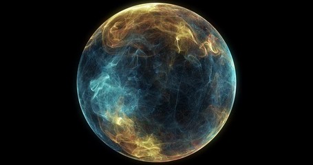 Abstract particle sphere, science background.Virtual flow big binary data visualization. Digital technology planet structure, Glows and particles. 3D render - Powered by Adobe