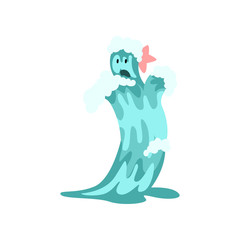 Water Elemental Cartoon Character, Fantasy Creature Vector Illustration