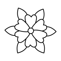 beautiful flower with leafs decorative icon