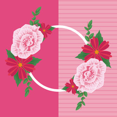 Floral frame blank card