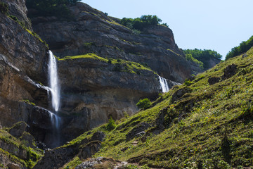 waterfall in the mountains