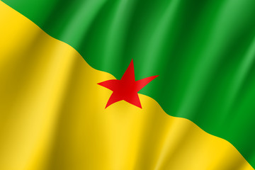 French Guiana national flag. Patriotic symbol in official country colors. Illustration of South America state flag. Vector realistic icon.