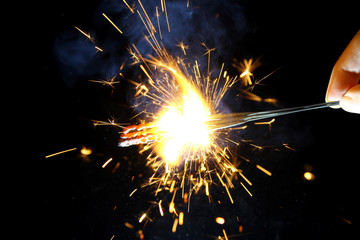 Hand sparkler background