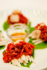 Korean style raw beef
