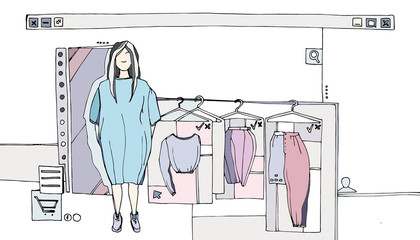image of a fashionable virtual fitting room