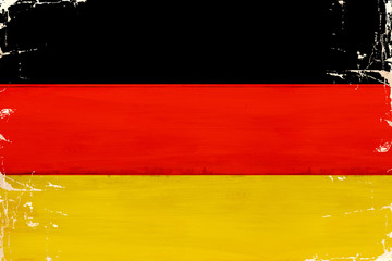 Flaga Niemiec namalowana na desce