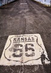 Route 66 sign in Kansas.