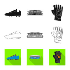 Isolated object of soccer and gear icon. Set of soccer and tournament stock vector illustration.