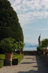 View to Lake Maggiore from park on the island of Isola Bella.  Northern Italy